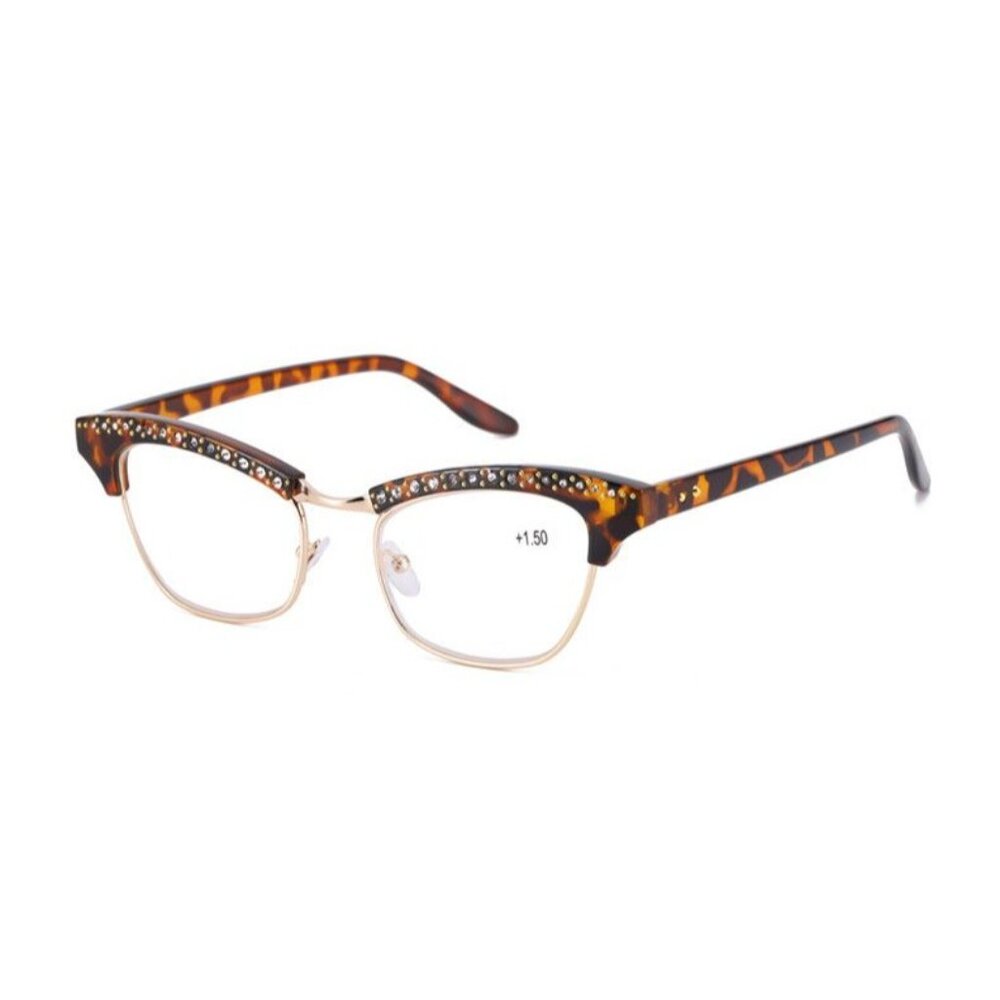 Retro Elegant Cat Eye Rhinestone 1.50 Reading Glasses - NEW Discontinued Style